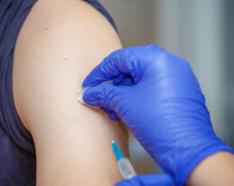 Flu shot close up