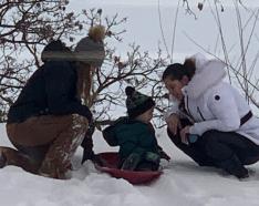 Jenny Delavan and PT patient in the snow