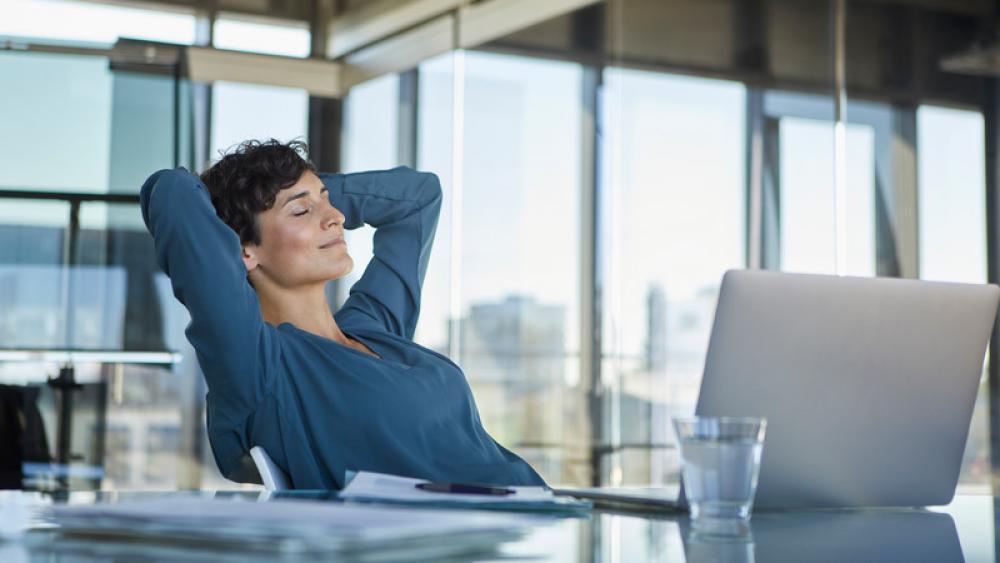 Woman relaxing in chair