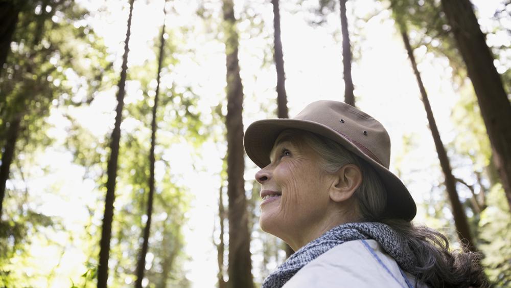 Woman in woods